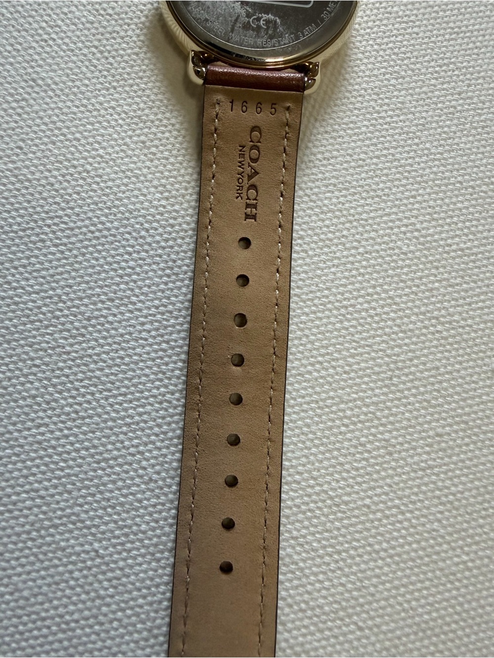 Coach Brown Leather Strap Gold-Tone Dial Woman’s Watch - Picture 5 of 7